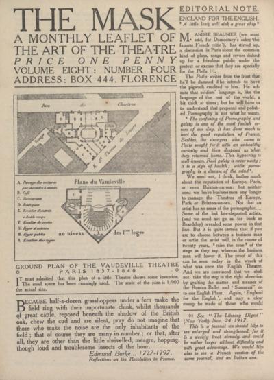 Ground plan of the Vaudeville Theatre