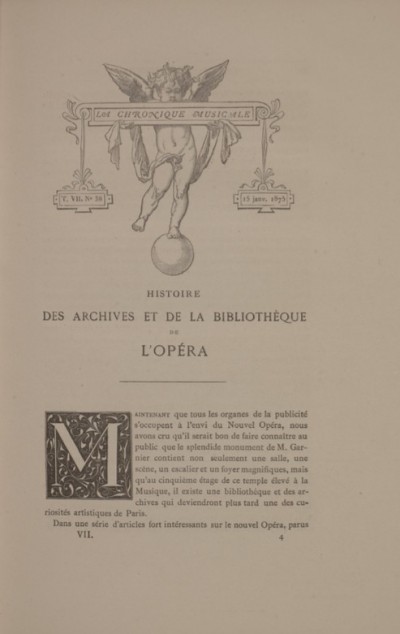 Les archives et la bibliothèque de l’opéra