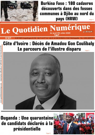 Jaquette Côte d’Ivoire : Décès de Amadou Gon Coulibaly