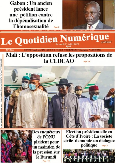 Jaquette Mali : L’opposition refuse les propositions