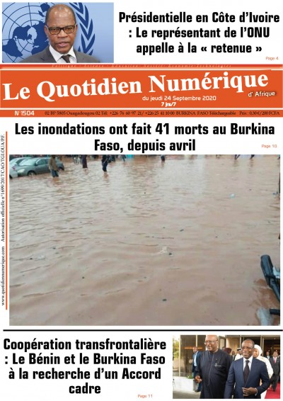 Jaquette Les inondations ont fait 41 morts au Burkina