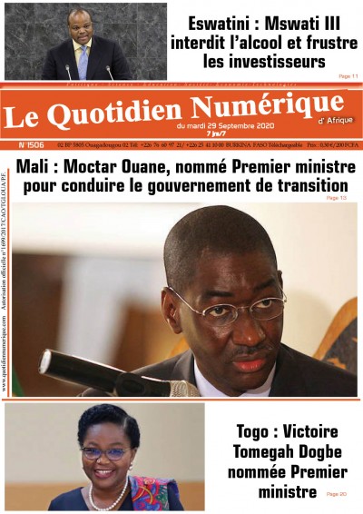 Jaquette Mali:Moctar Ouane, nommé Premier ministre