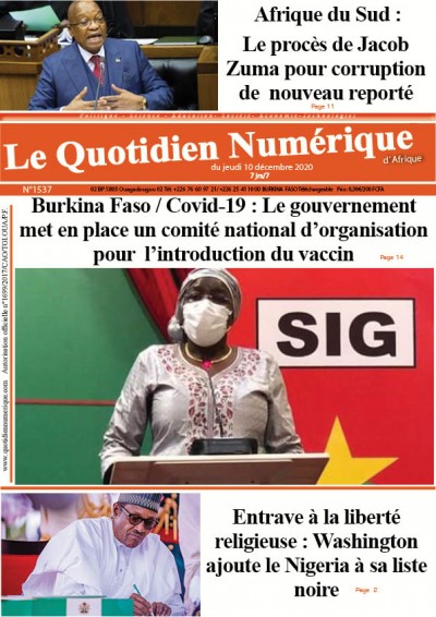 Jaquette Burkina Faso / Covid-19