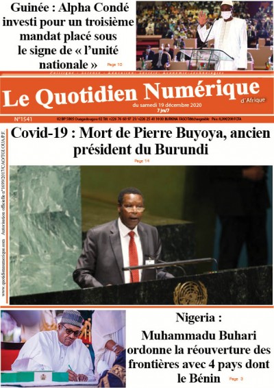 Jaquette Burundi/Covid-19:Mort de Pierre Buyoya