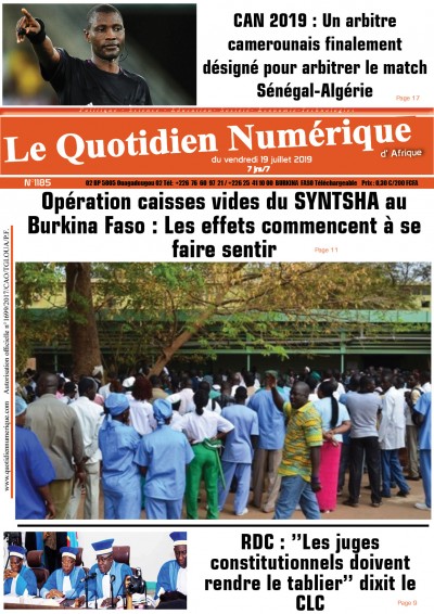 Jaquette Opération caisses vides du SYNTSHA au Burkina