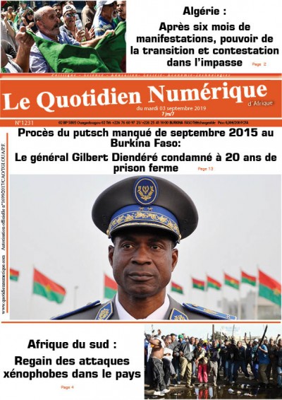 Jaquette Procès du putsch manqué  au Burkina Faso
