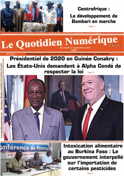 Jaquette Présidentiel de 2020 en Guinée Conakry