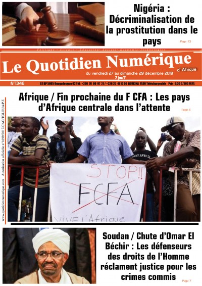 Jaquette Afrique:Fin prochaine du F CFA