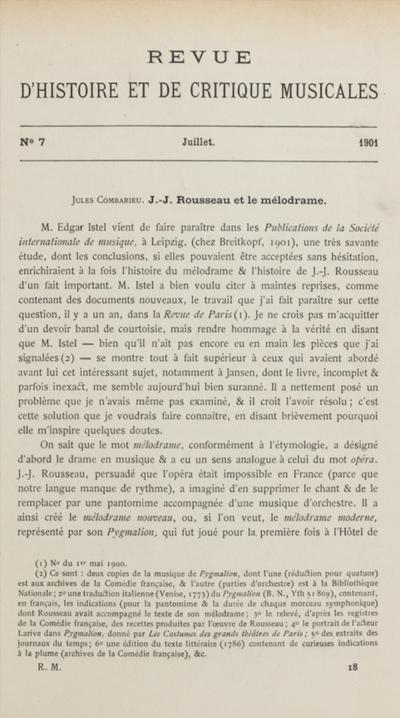 J.-J. Rousseau et le mélodrame