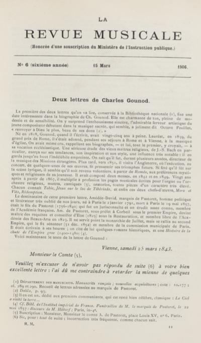 Deux lettres de Charles Gounod