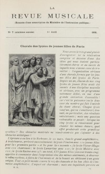 Jaquette Chorale des lycées de jeunes filles de Paris