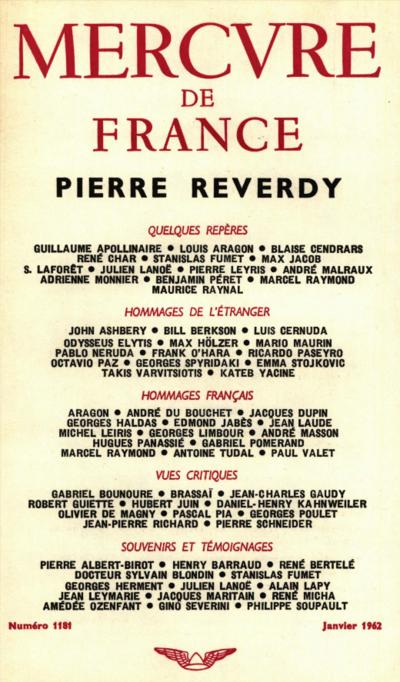 Couverture de Pierre Reverdy